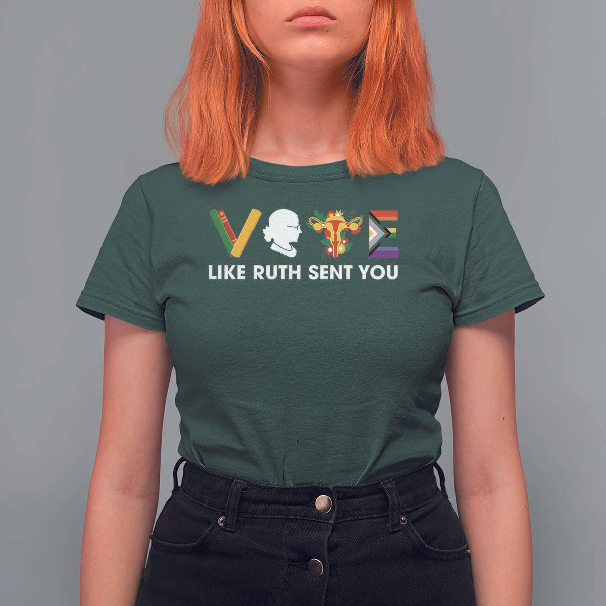 Vote Like Ruth Sent You T Shirt For Women RBG Feminist Women's Rights - Wonder Print Shop