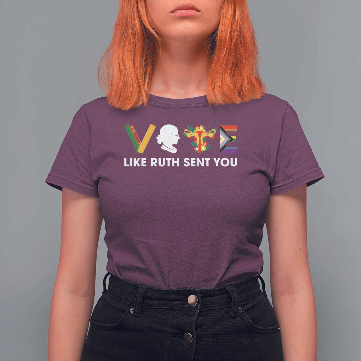 Vote Like Ruth Sent You T Shirt For Women RBG Feminist Women's Rights - Wonder Print Shop