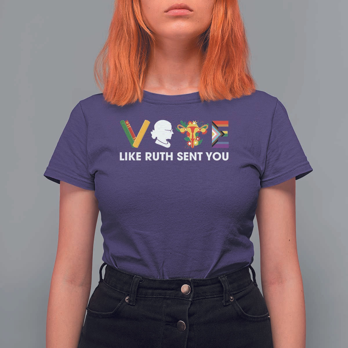 Vote Like Ruth Sent You T Shirt For Women RBG Feminist Women's Rights - Wonder Print Shop