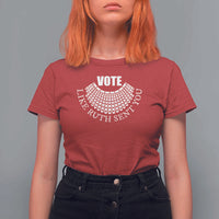 Vote Like Ruth Sent You T Shirt For Women RBG Feminist Women's Rights - Wonder Print Shop