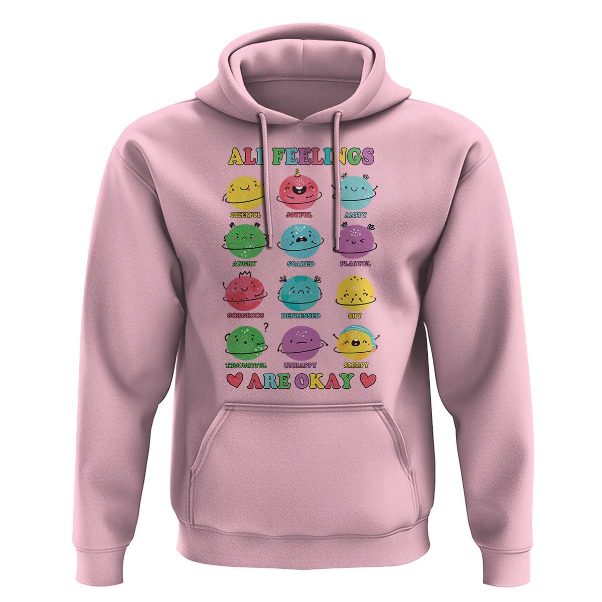 All Feelings Are Okay Hoodie School Teacher Psychologist Counselor Planets Back To School - Wonder Print Shop