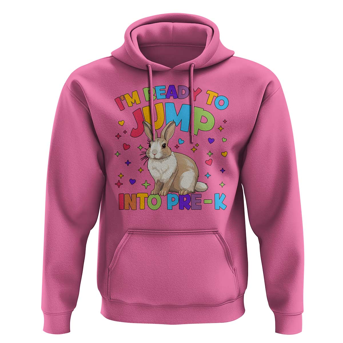 I'm Ready To Jump Into Pre-K Hoodie Back To School Rabbit Heart - Wonder Print Shop