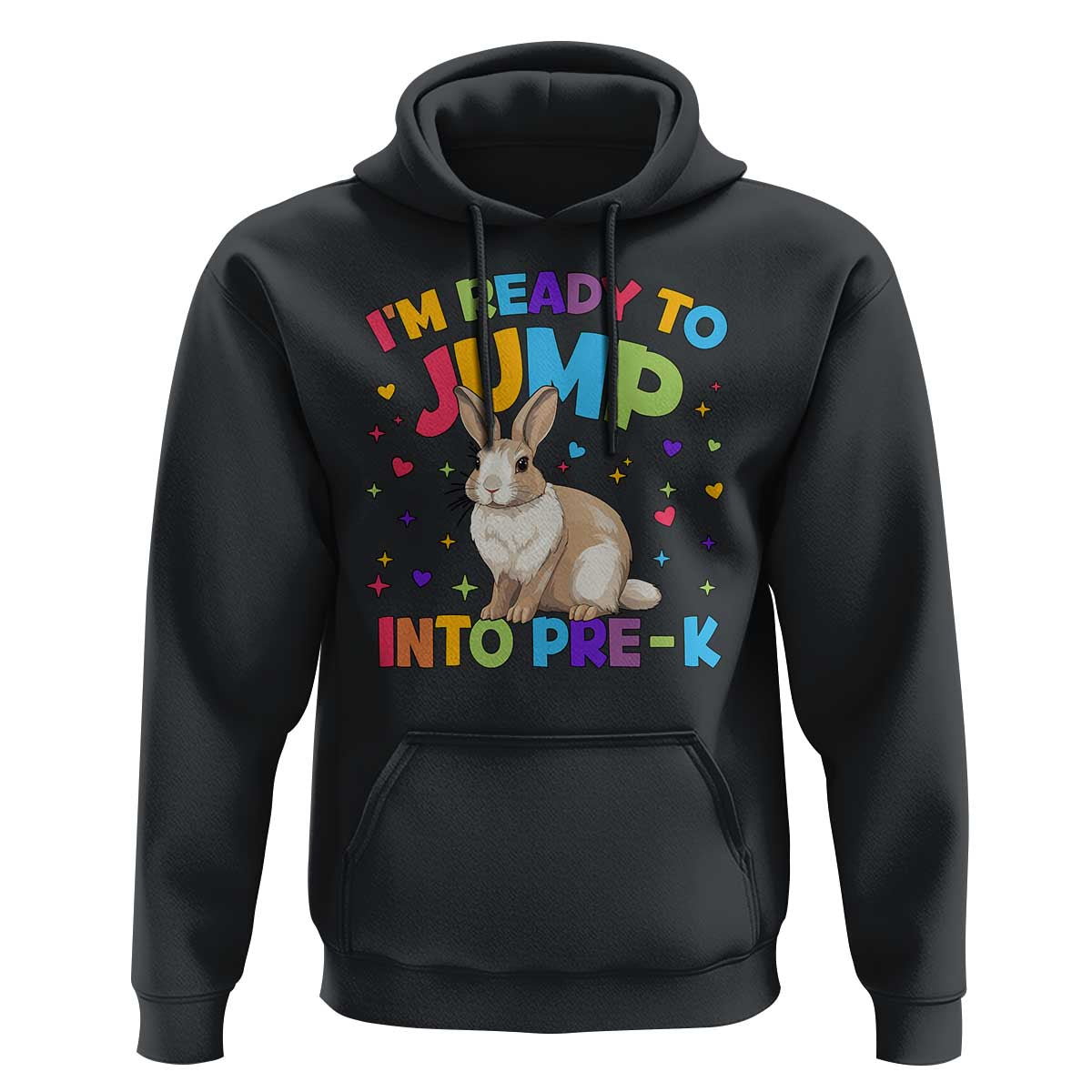I'm Ready To Jump Into Pre-K Hoodie Back To School Rabbit Heart - Wonder Print Shop