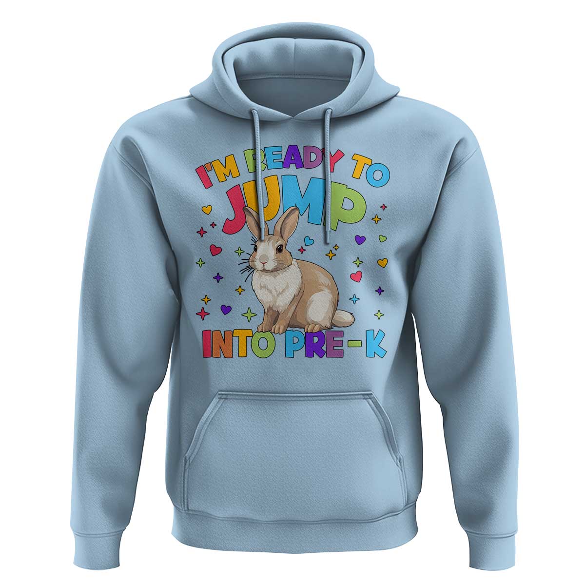I'm Ready To Jump Into Pre-K Hoodie Back To School Rabbit Heart - Wonder Print Shop