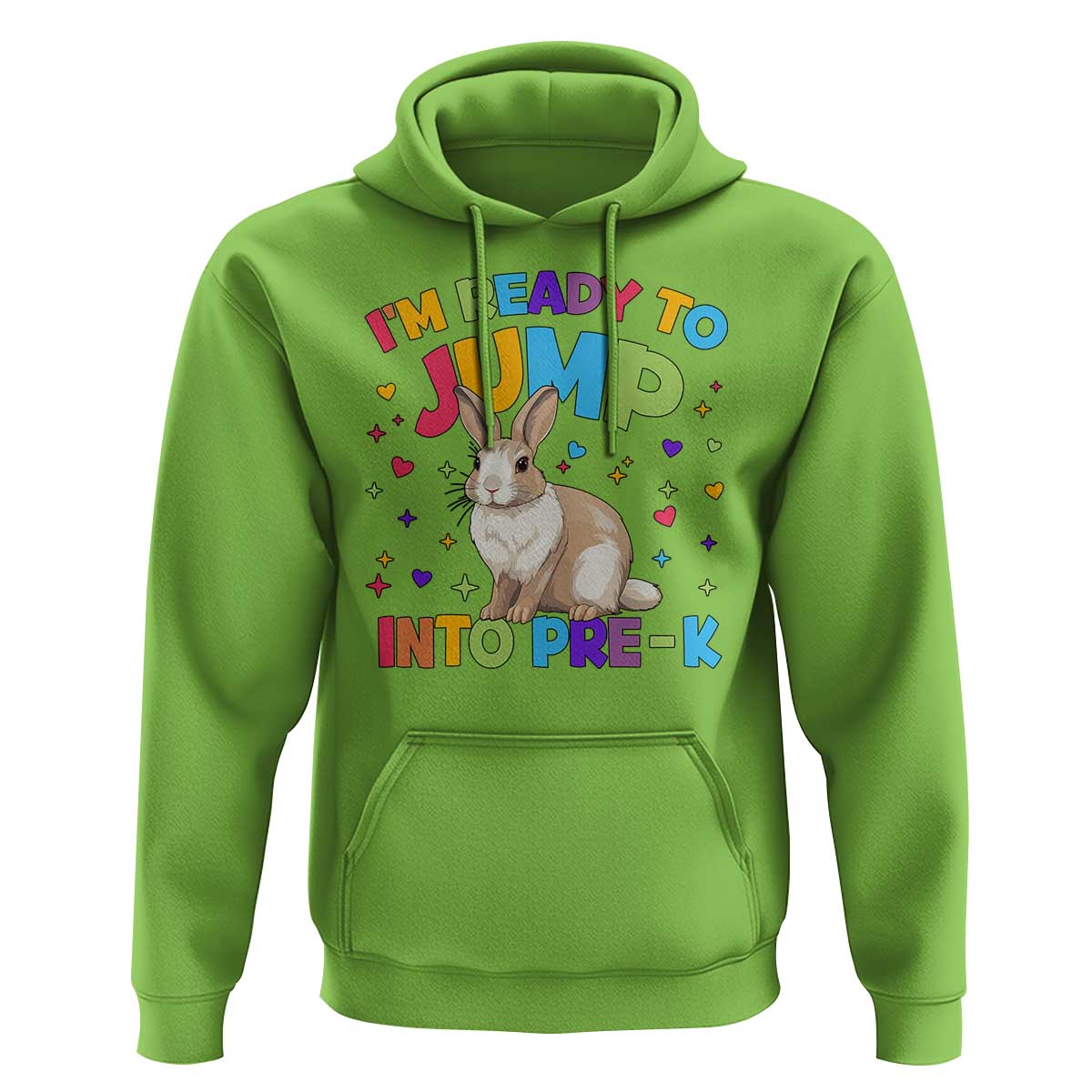 I'm Ready To Jump Into Pre-K Hoodie Back To School Rabbit Heart - Wonder Print Shop
