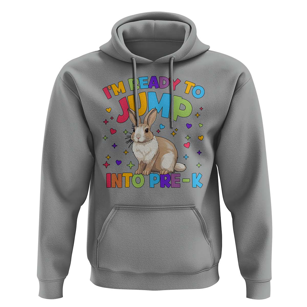 I'm Ready To Jump Into Pre-K Hoodie Back To School Rabbit Heart - Wonder Print Shop