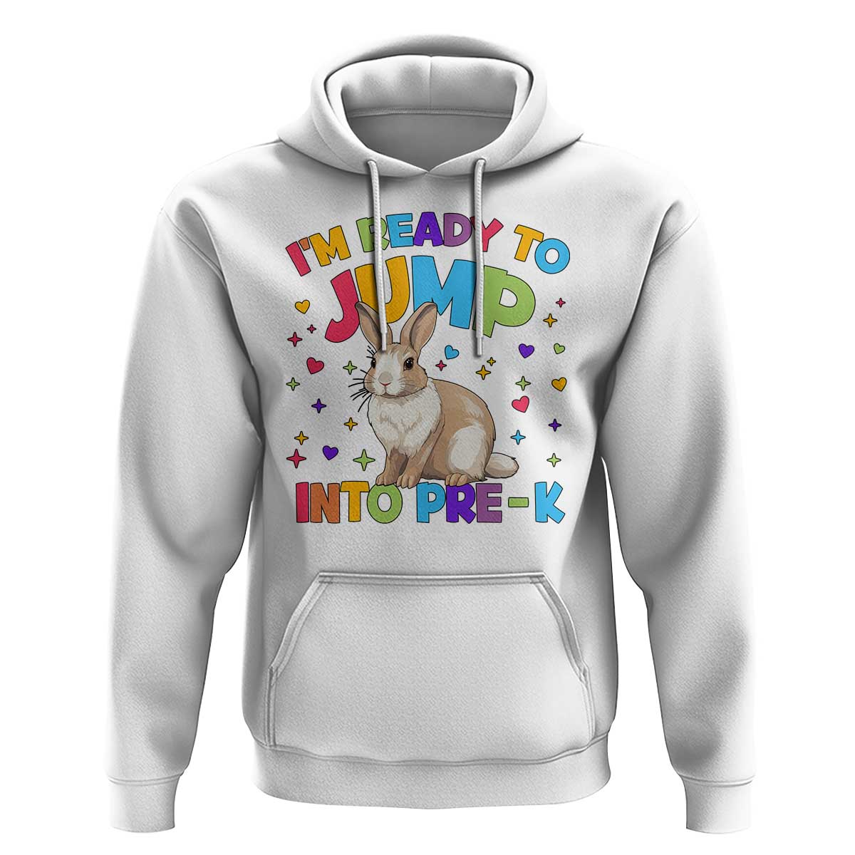 I'm Ready To Jump Into Pre-K Hoodie Back To School Rabbit Heart - Wonder Print Shop