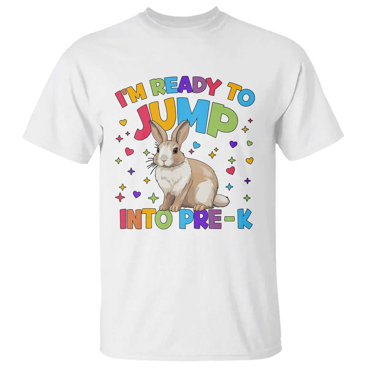 I'm Ready To Jump Into Pre-K T Shirt Back To School Rabbit Heart - Wonder Print Shop
