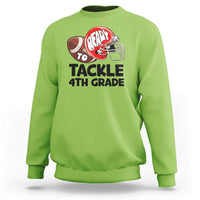 Ready To Tackle 4th Grade Sweatshirt Back To School Football Helmet - Wonder Print Shop