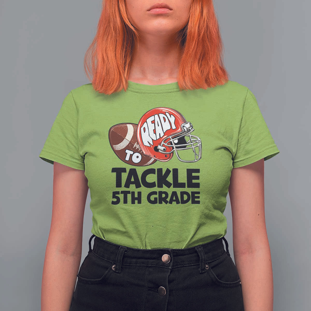 Ready To Tackle 5th Grade T Shirt For Women Back To School Football Helmet - Wonder Print Shop