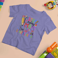 Stop Crying Mom It's Just My First Day Of Kindergarten T Shirt For Kid Back To School Pencil Apple Crayon - Wonder Print Shop