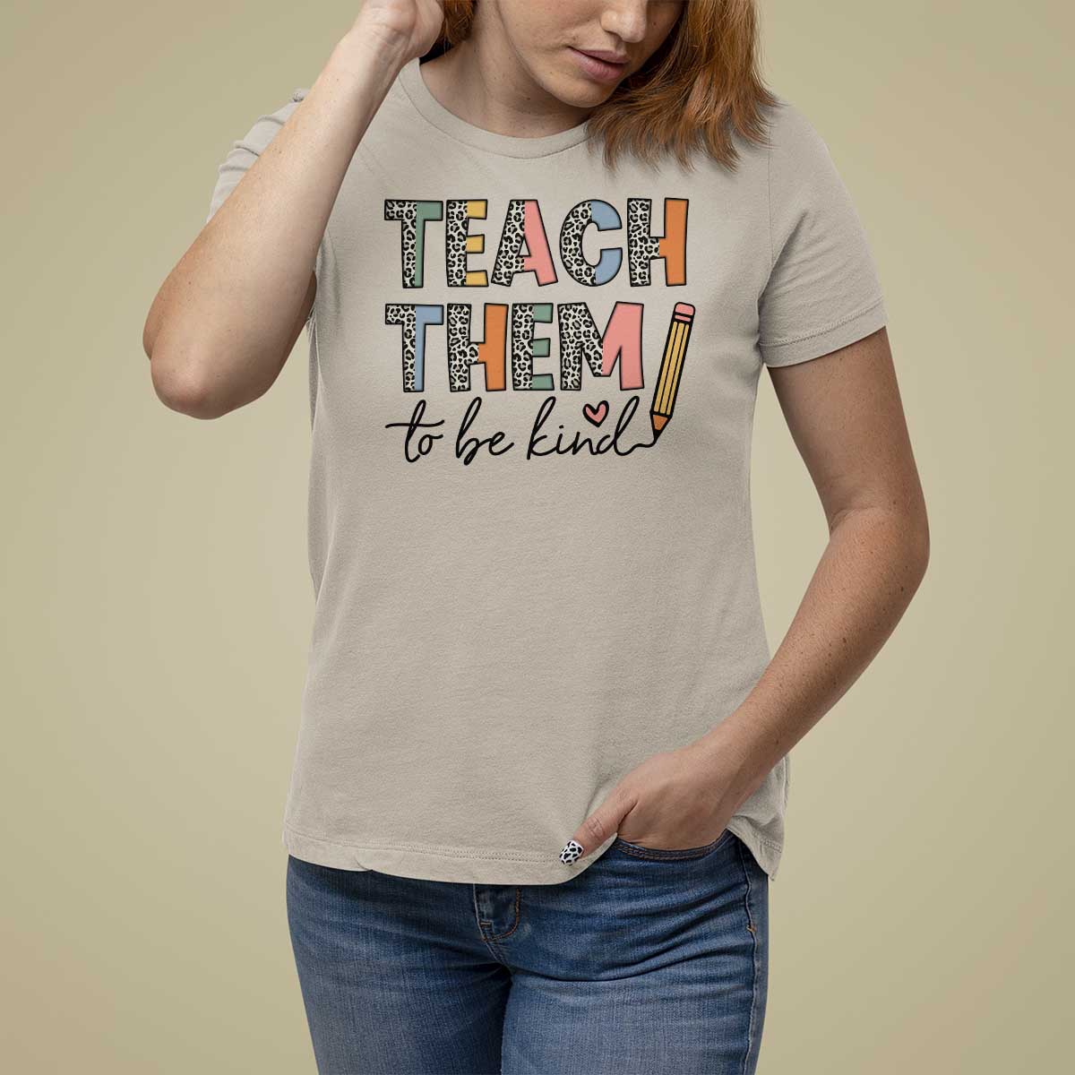Teacher T Shirt For Women Teach Them To Be Kind Back to School Pencil - Wonder Print Shop