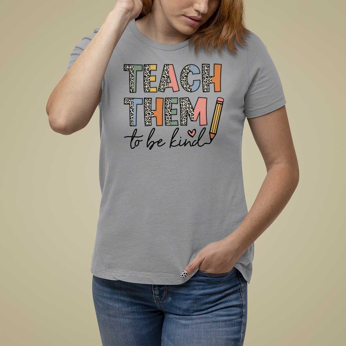 Teacher T Shirt For Women Teach Them To Be Kind Back to School Pencil - Wonder Print Shop