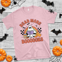 Halloween Teacher T Shirt Read More Books Cute Ghost Reading Pumpkin - Wonder Print Shop