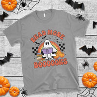 Halloween Teacher T Shirt Read More Books Cute Ghost Reading Pumpkin - Wonder Print Shop