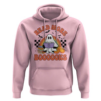 Halloween Teacher Hoodie Read More Books Cute Ghost Reading Pumpkin - Wonder Print Shop