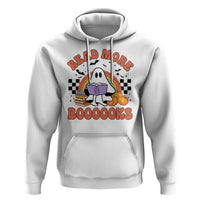 Halloween Teacher Hoodie Read More Books Cute Ghost Reading Pumpkin - Wonder Print Shop