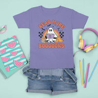 Halloween Teacher T Shirt For Kid Read More Books Cute Ghost Reading Pumpkin - Wonder Print Shop