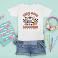 Halloween Teacher T Shirt For Kid Read More Books Cute Ghost Reading Pumpkin - Wonder Print Shop