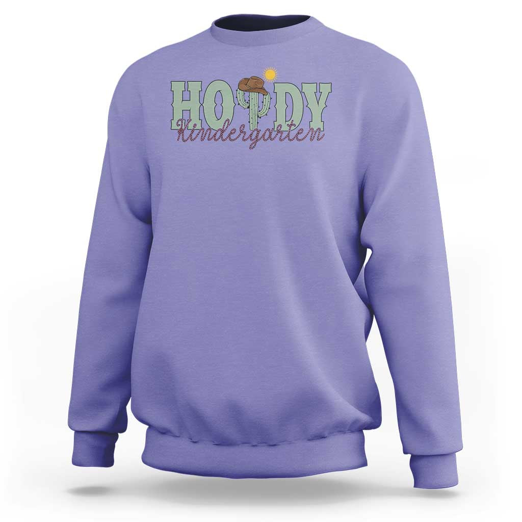 Howdy Kindergarten Teacher Sweatshirt Rodeo Country Western Cactus Cowboy - Wonder Print Shop