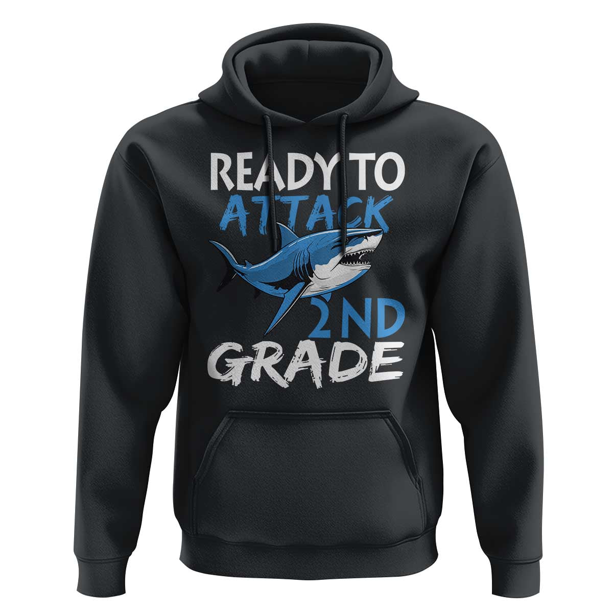 Back To School Second Grade Hoodie Ready To Attack 2nd Grade Jaw Shark - Wonder Print Shop