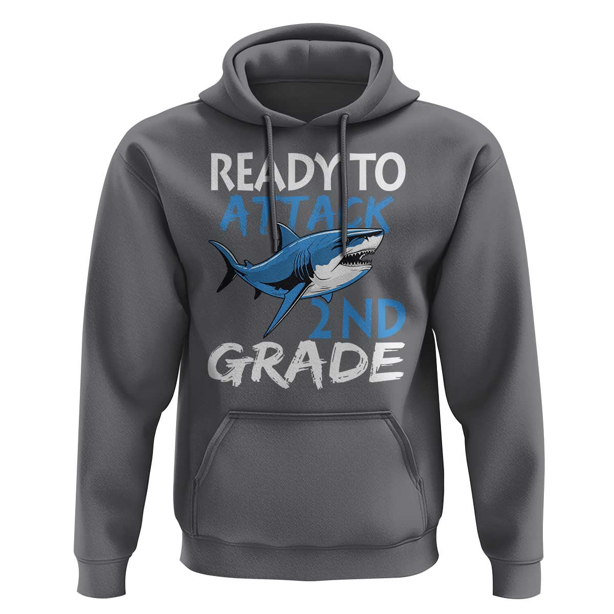 Back To School Second Grade Hoodie Ready To Attack 2nd Grade Jaw Shark - Wonder Print Shop