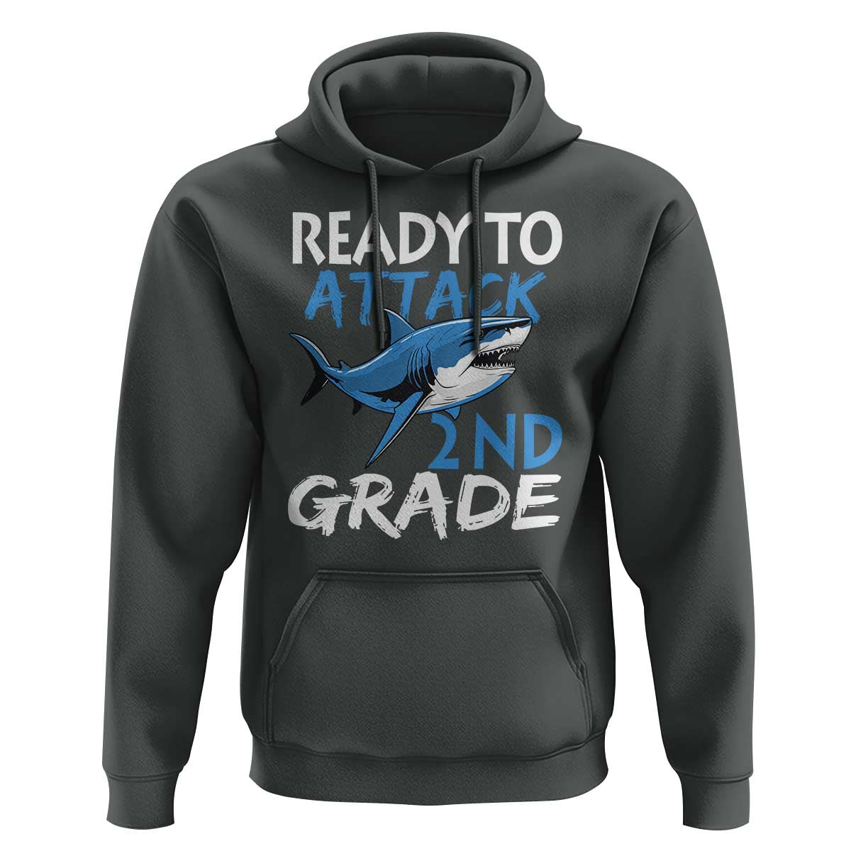 Back To School Second Grade Hoodie Ready To Attack 2nd Grade Jaw Shark - Wonder Print Shop