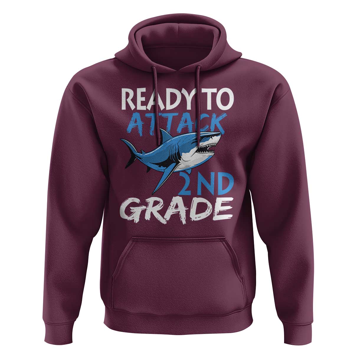 Back To School Second Grade Hoodie Ready To Attack 2nd Grade Jaw Shark - Wonder Print Shop