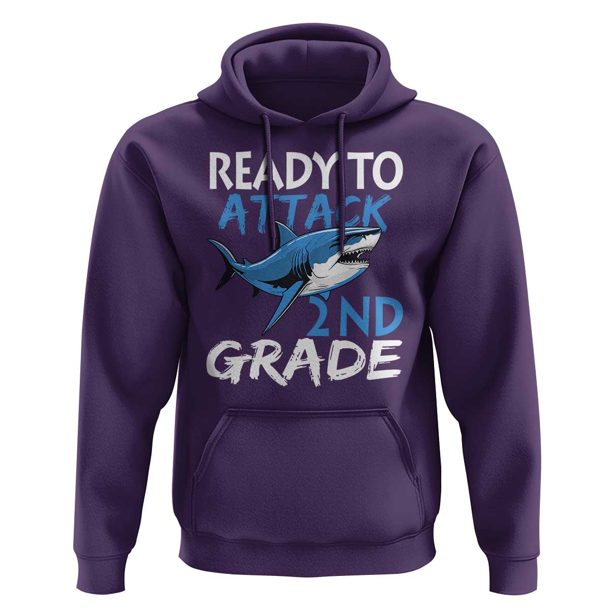 Back To School Second Grade Hoodie Ready To Attack 2nd Grade Jaw Shark - Wonder Print Shop