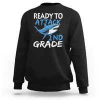 Back To School Second Grade Sweatshirt Ready To Attack 2nd Grade Jaw Shark - Wonder Print Shop