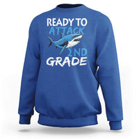 Back To School Second Grade Sweatshirt Ready To Attack 2nd Grade Jaw Shark - Wonder Print Shop