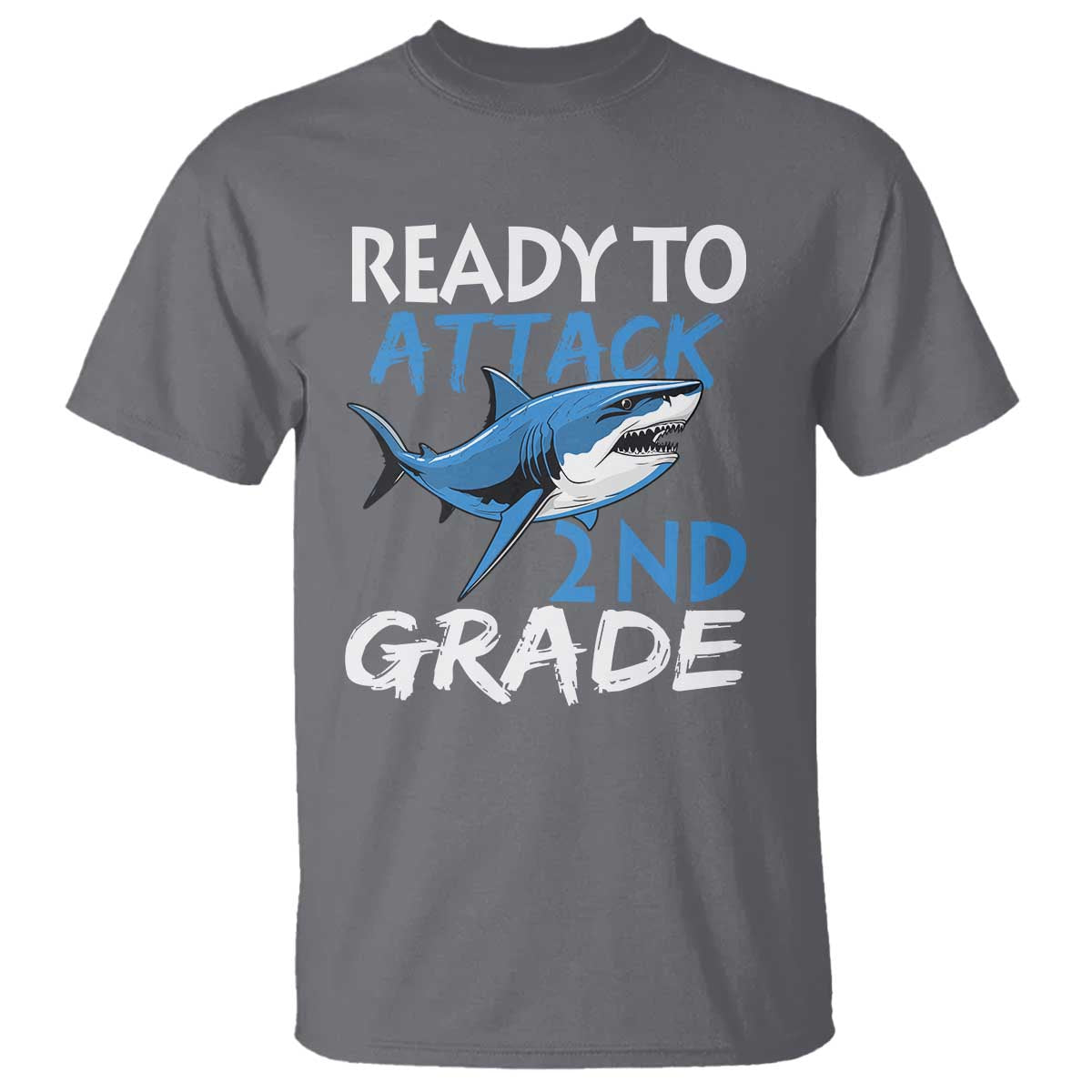 Back To School Second Grade T Shirt Ready To Attack 2nd Grade Jaw Shark - Wonder Print Shop