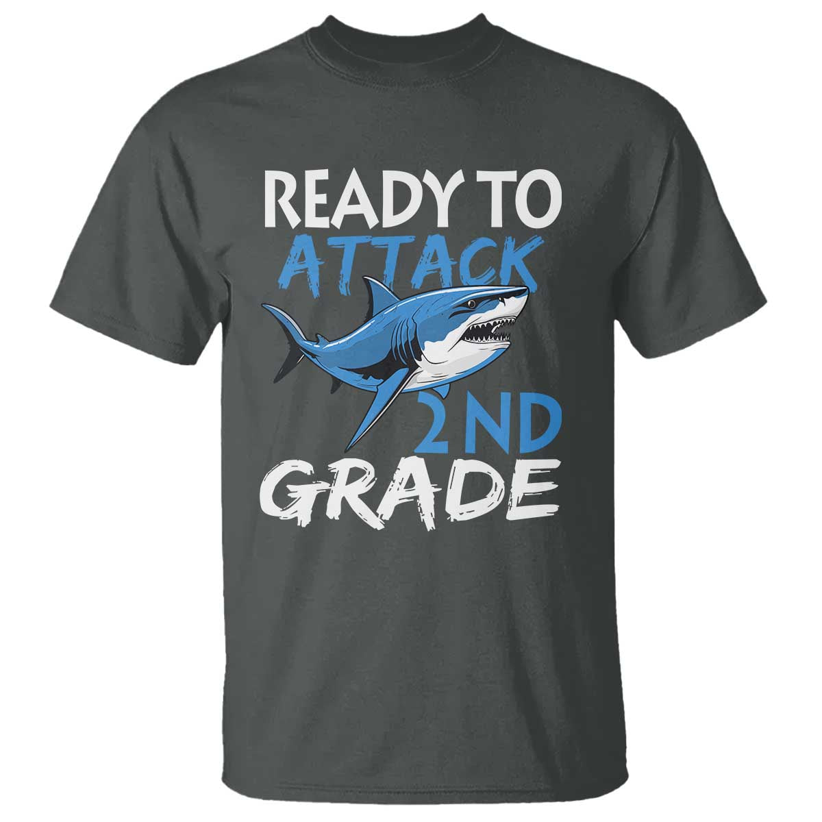 Back To School Second Grade T Shirt Ready To Attack 2nd Grade Jaw Shark - Wonder Print Shop