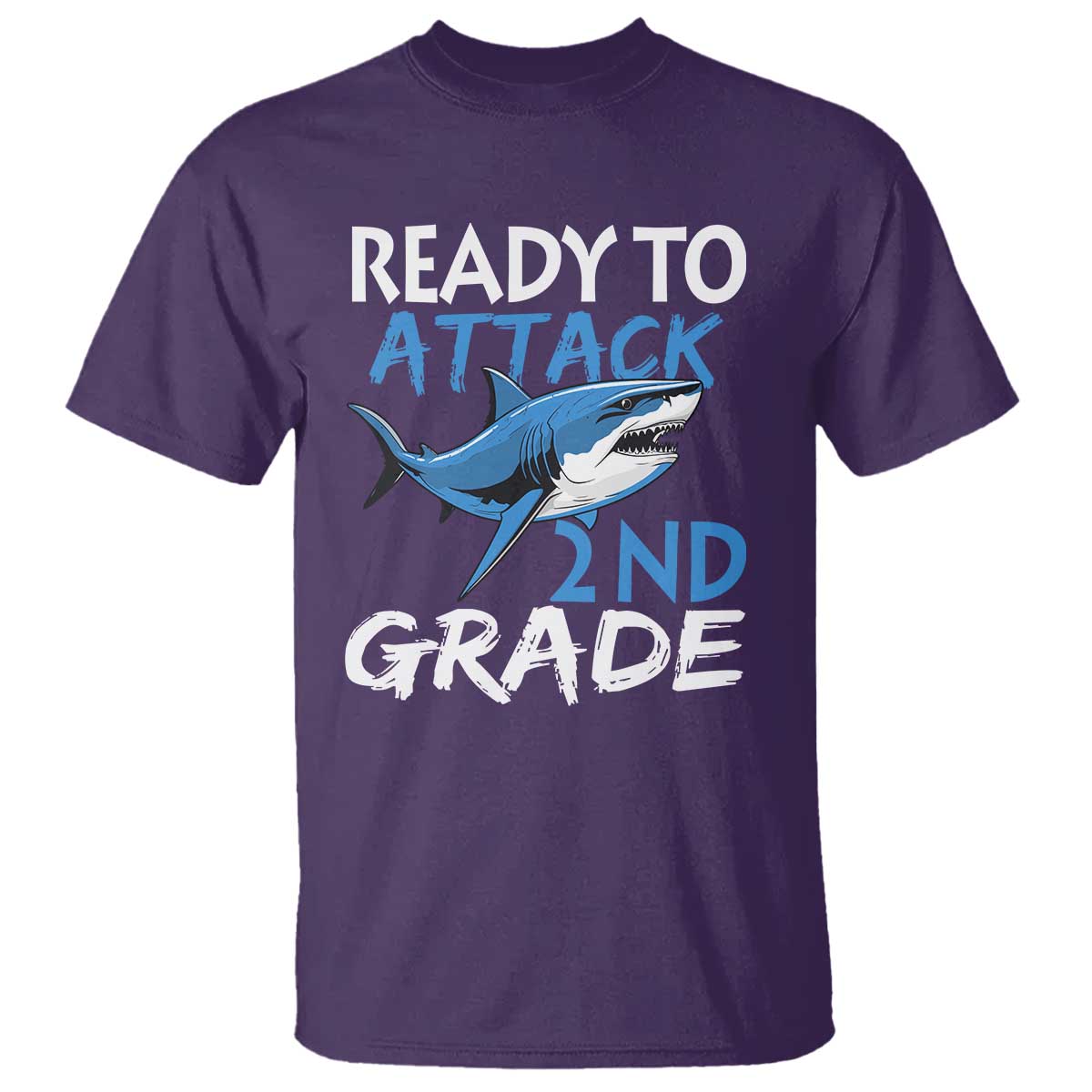 Back To School Second Grade T Shirt Ready To Attack 2nd Grade Jaw Shark - Wonder Print Shop
