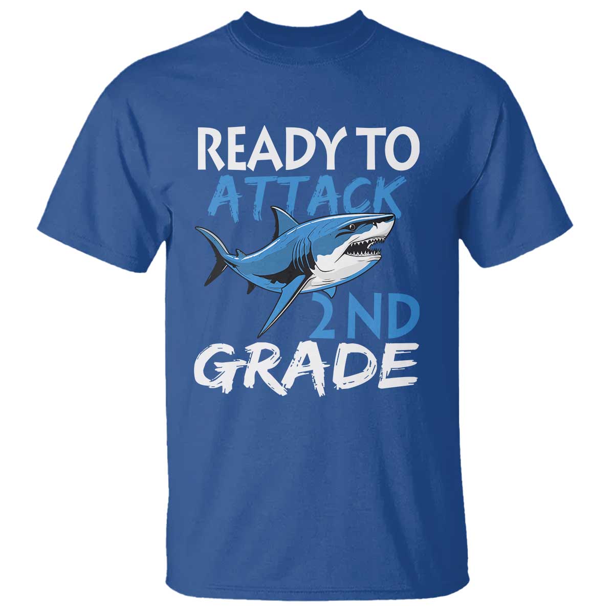 Back To School Second Grade T Shirt Ready To Attack 2nd Grade Jaw Shark - Wonder Print Shop