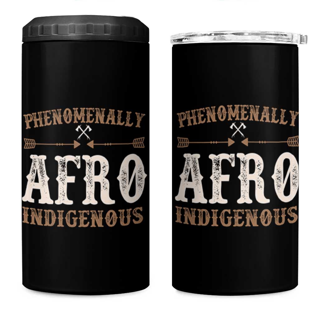Proud Native American Phenomenally Afro Indigenous 4 in 1 Can Cooler Tumbler - Wonder Print Shop