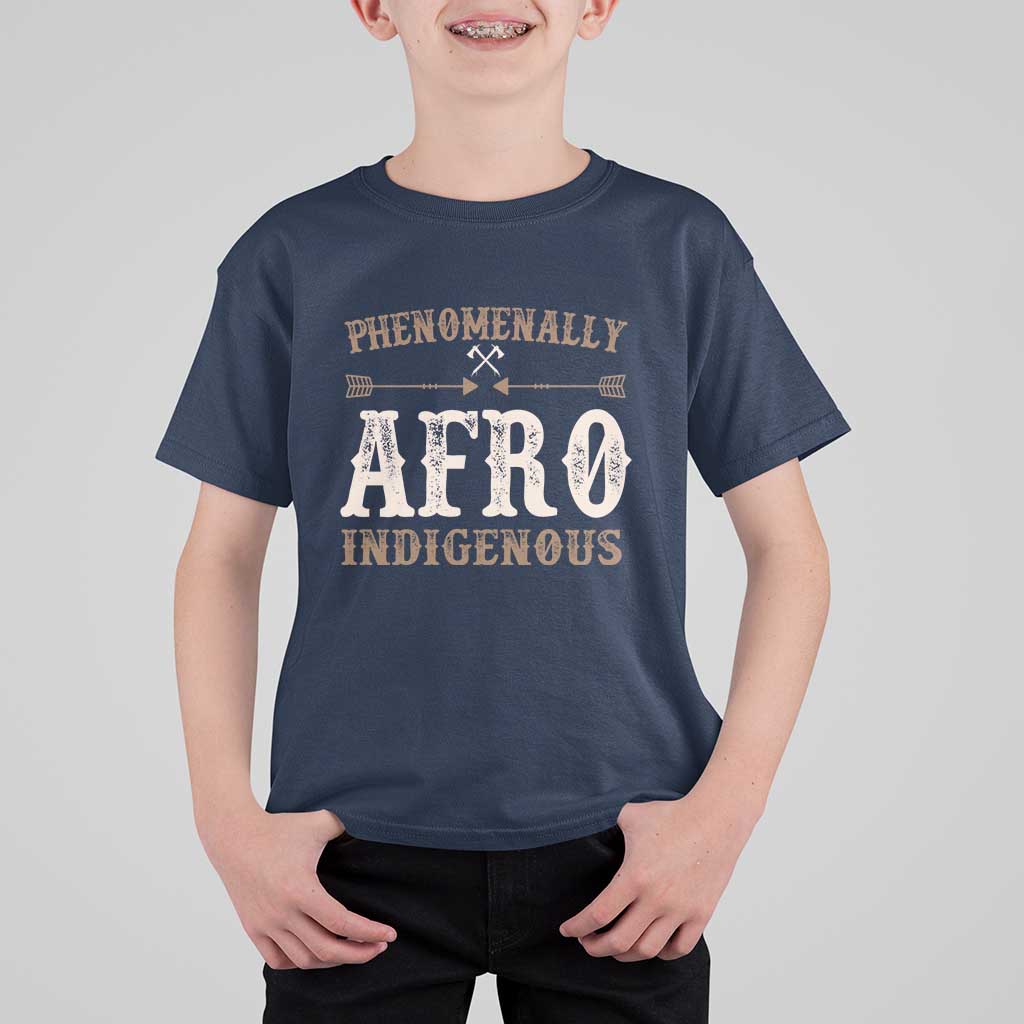 Proud Native American Phenomenally Afro Indigenous T Shirt For Kid - Wonder Print Shop
