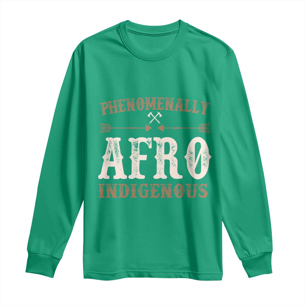 Proud Native American Phenomenally Afro Indigenous Long Sleeve Shirt - Wonder Print Shop