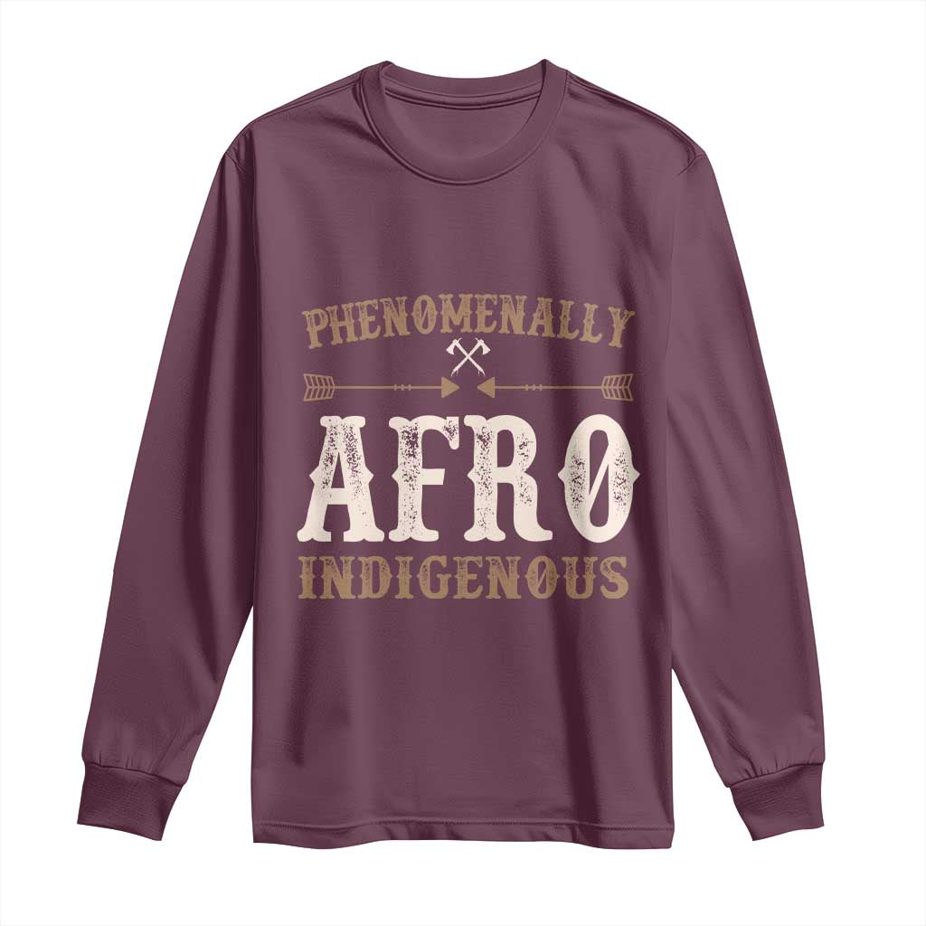 Proud Native American Phenomenally Afro Indigenous Long Sleeve Shirt - Wonder Print Shop