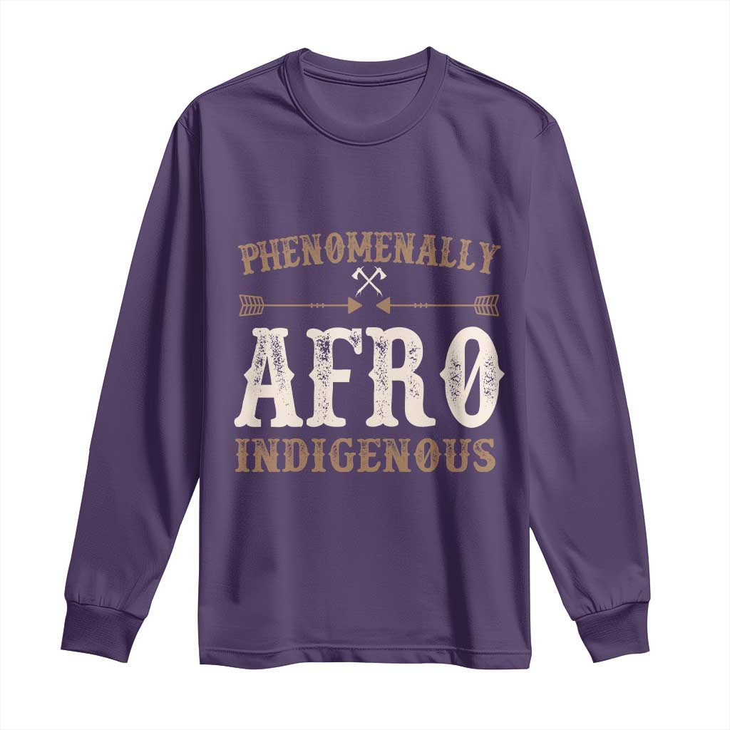 Proud Native American Phenomenally Afro Indigenous Long Sleeve Shirt - Wonder Print Shop