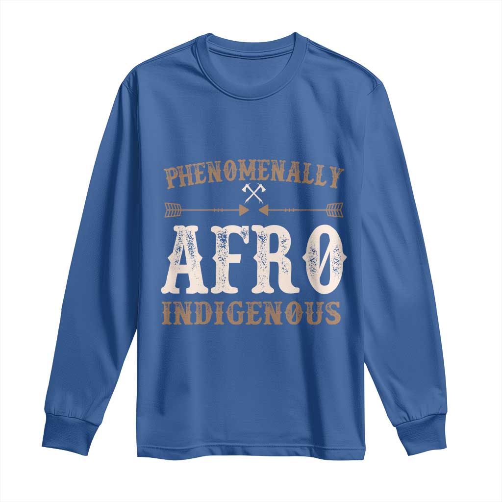 Proud Native American Phenomenally Afro Indigenous Long Sleeve Shirt - Wonder Print Shop