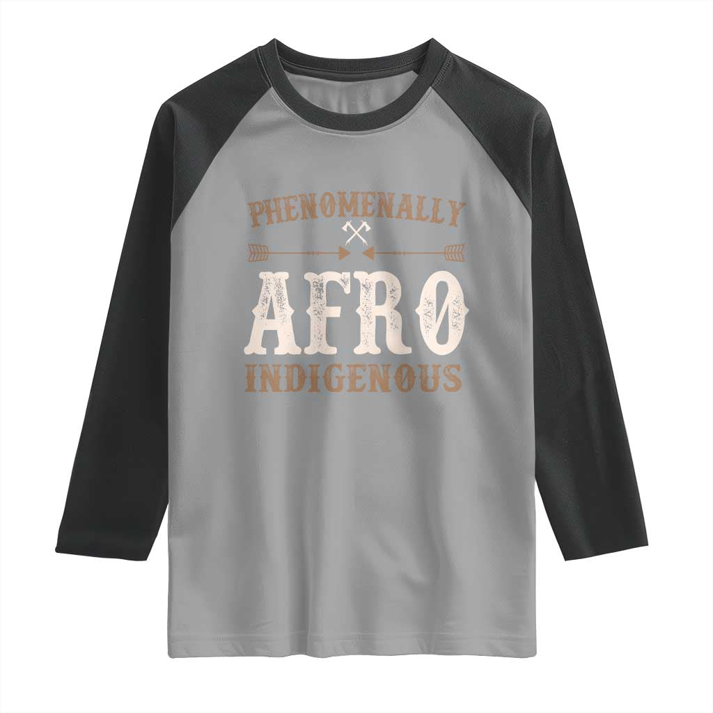 Proud Native American Phenomenally Afro Indigenous Raglan Shirt - Wonder Print Shop