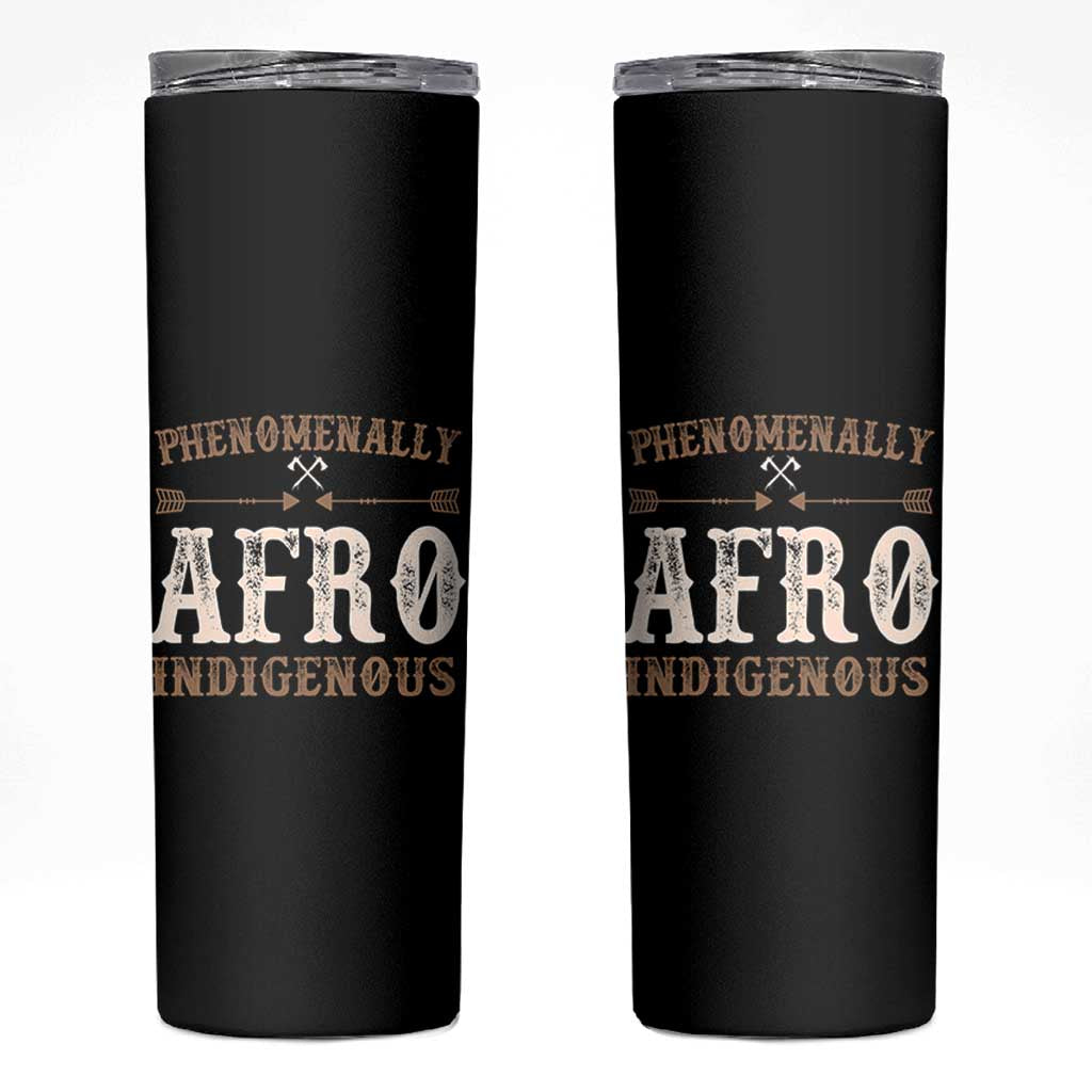 Proud Native American Phenomenally Afro Indigenous Skinny Tumbler - Wonder Print Shop