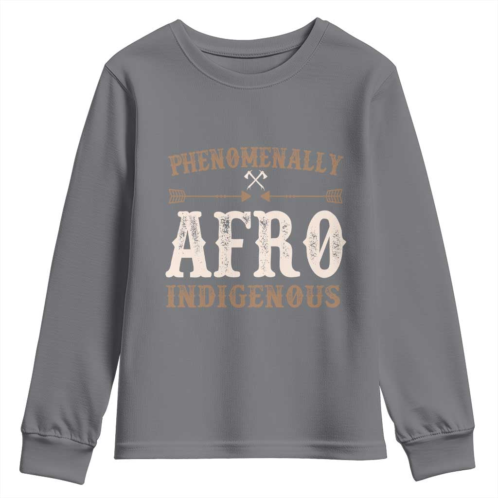 Proud Native American Phenomenally Afro Indigenous Youth Sweatshirt - Wonder Print Shop