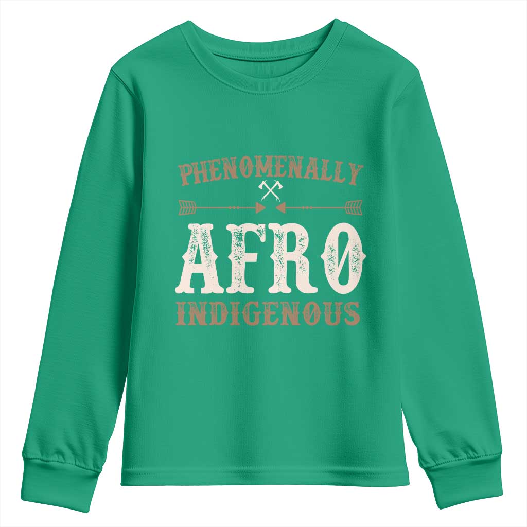 Proud Native American Phenomenally Afro Indigenous Youth Sweatshirt - Wonder Print Shop