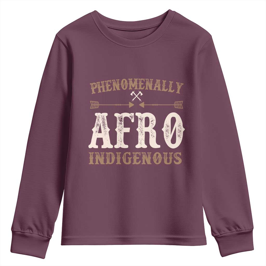 Proud Native American Phenomenally Afro Indigenous Youth Sweatshirt - Wonder Print Shop