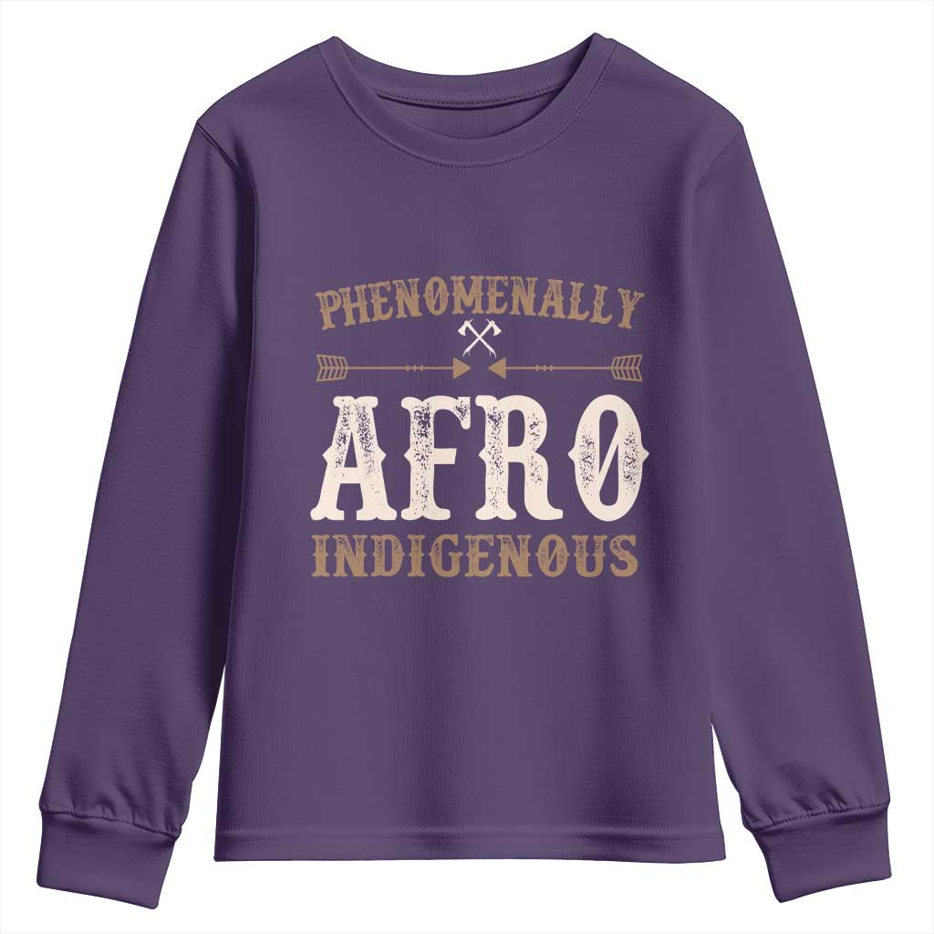 Proud Native American Phenomenally Afro Indigenous Youth Sweatshirt - Wonder Print Shop