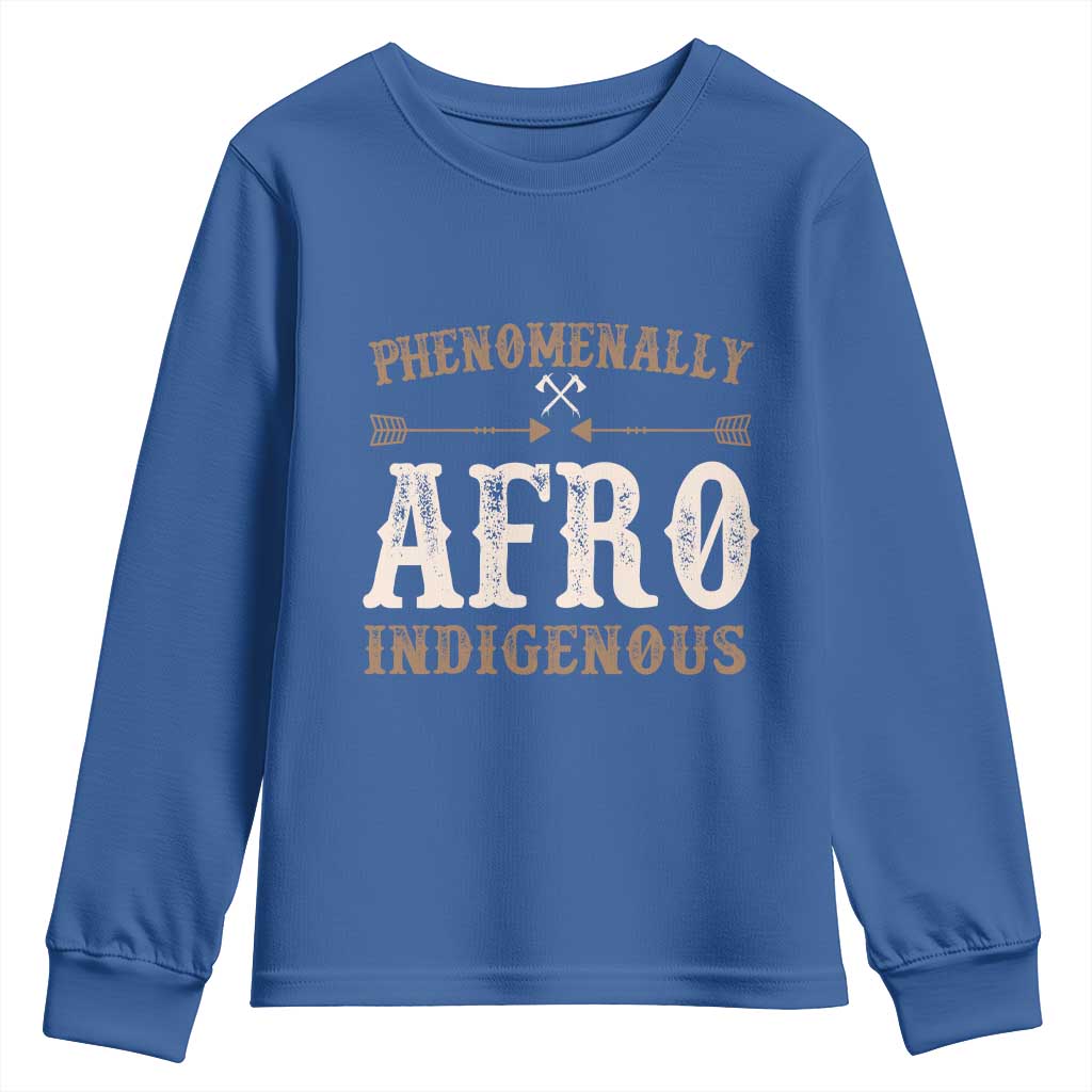 Proud Native American Phenomenally Afro Indigenous Youth Sweatshirt - Wonder Print Shop