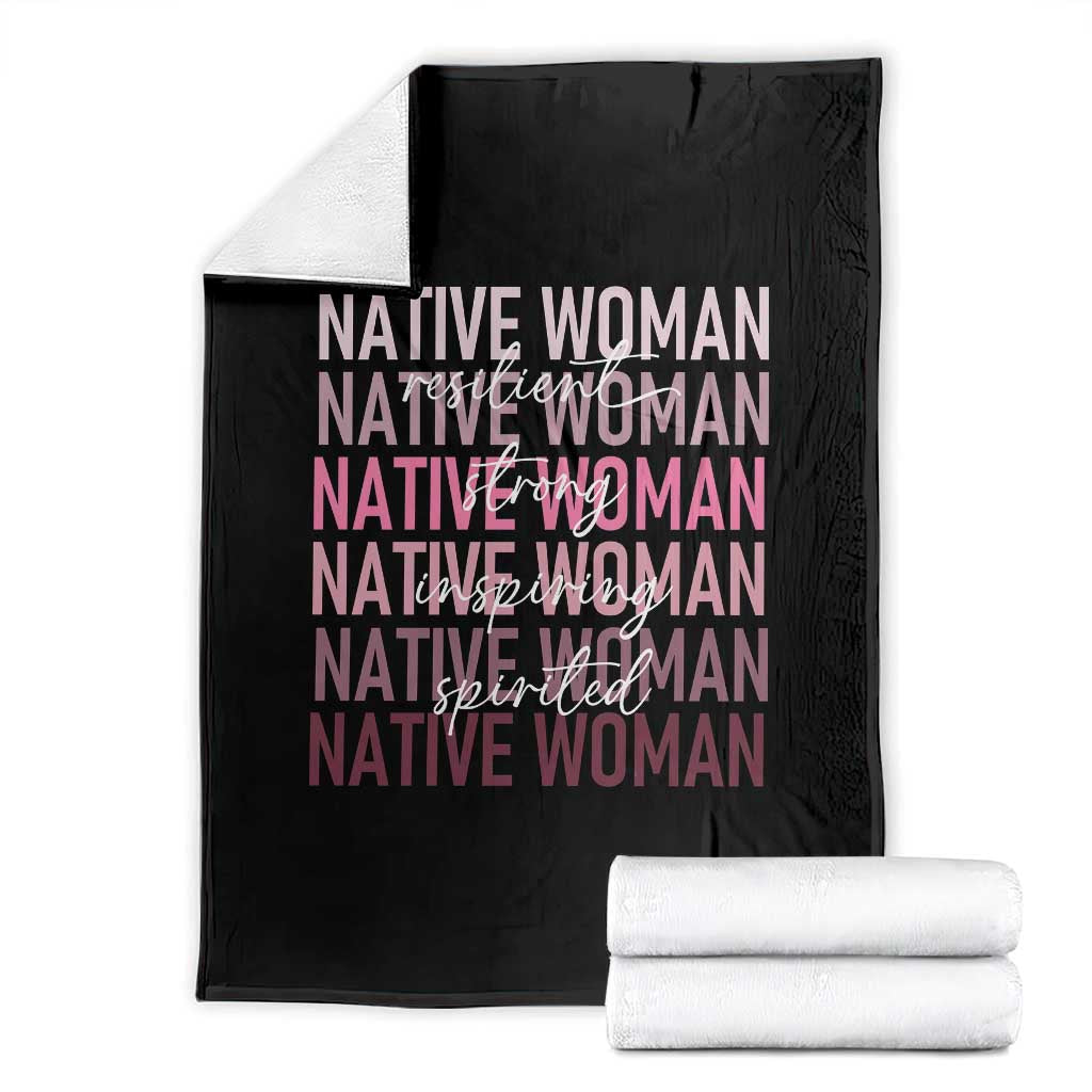 Native Woman Resilient Strong Inspiring Spirited Throw Blanket American Indian Pride - Wonder Print Shop