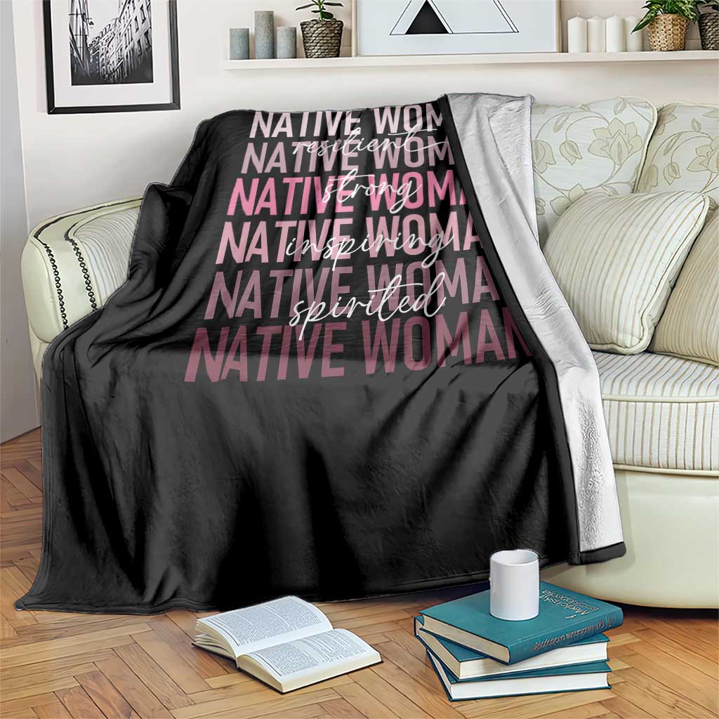 Native Woman Resilient Strong Inspiring Spirited Throw Blanket American Indian Pride - Wonder Print Shop